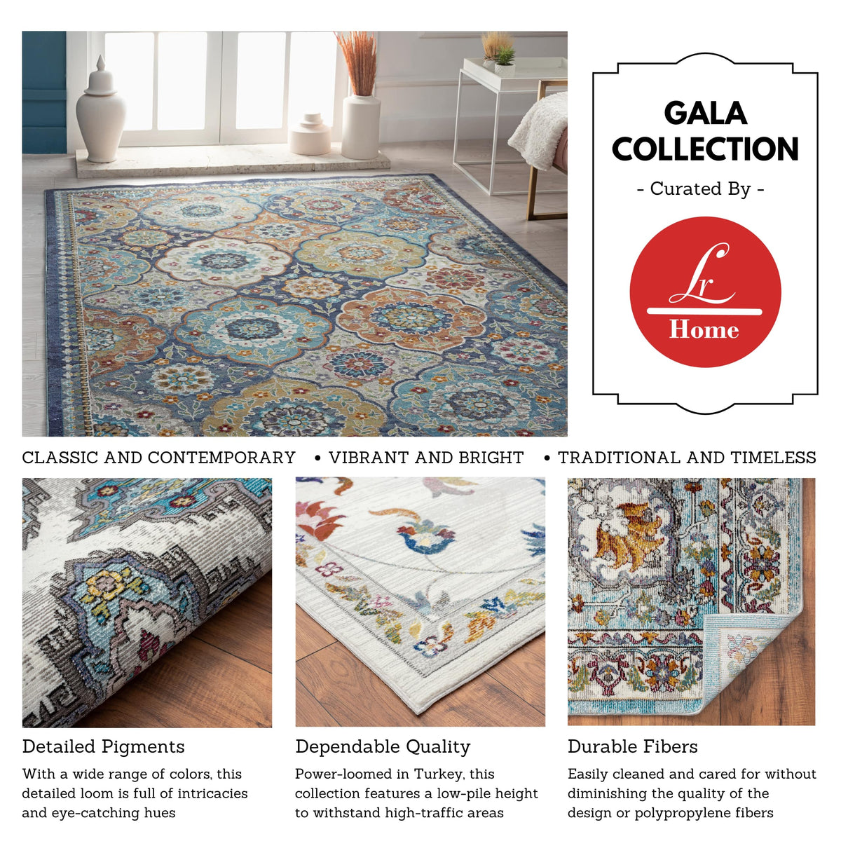 Blushing Traditional Medallion Gala Area Rug - lifestyle view 2