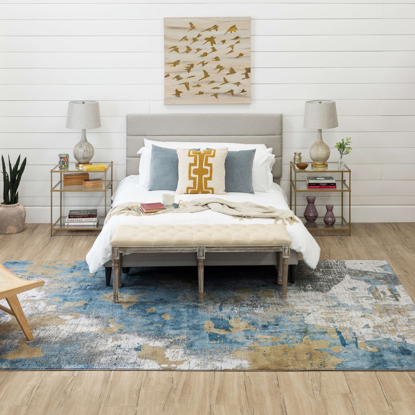 Nuvole Grey Blue Area Rug - Karastan