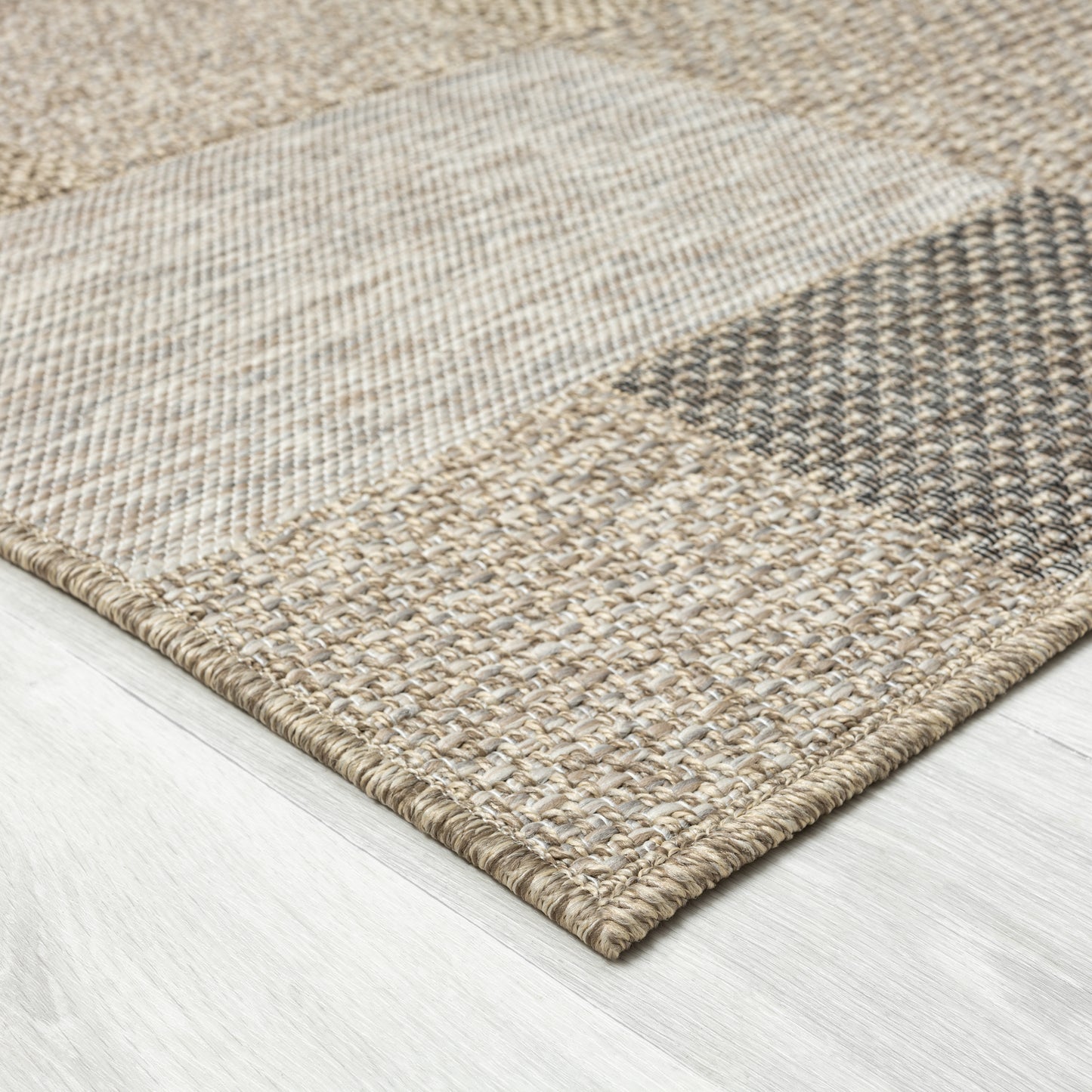 Oslo-82114 Transitional Power-Loomed Tan/Brown Self-Backed Indoor/Outdoor Area Rug - LR Home