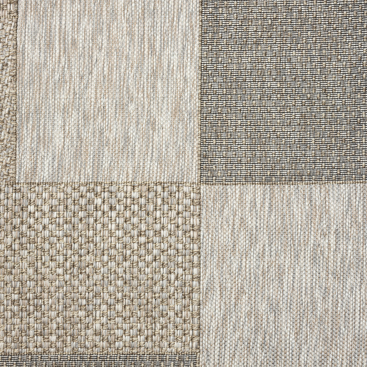 Oslo Modern Color-Block Brown Indoor Outdoor Area Rug - color swatch