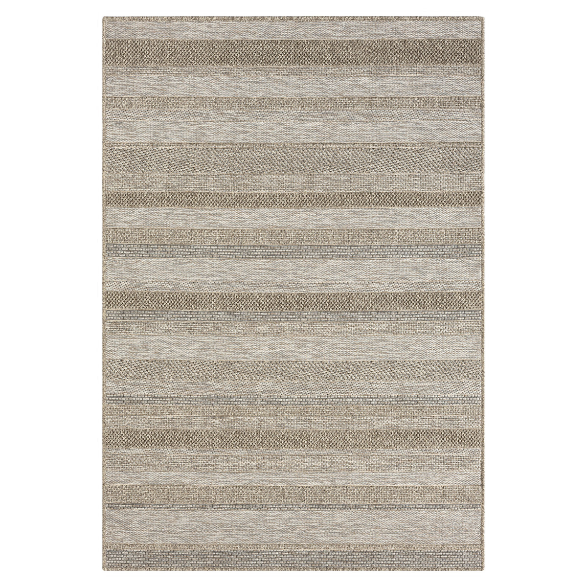 Oslo Modern Striped Brown Indoor Outdoor Area Rug - Silo view