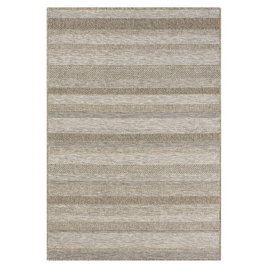 Oslo Modern Striped Brown Indoor Outdoor Area Rug - Silo view