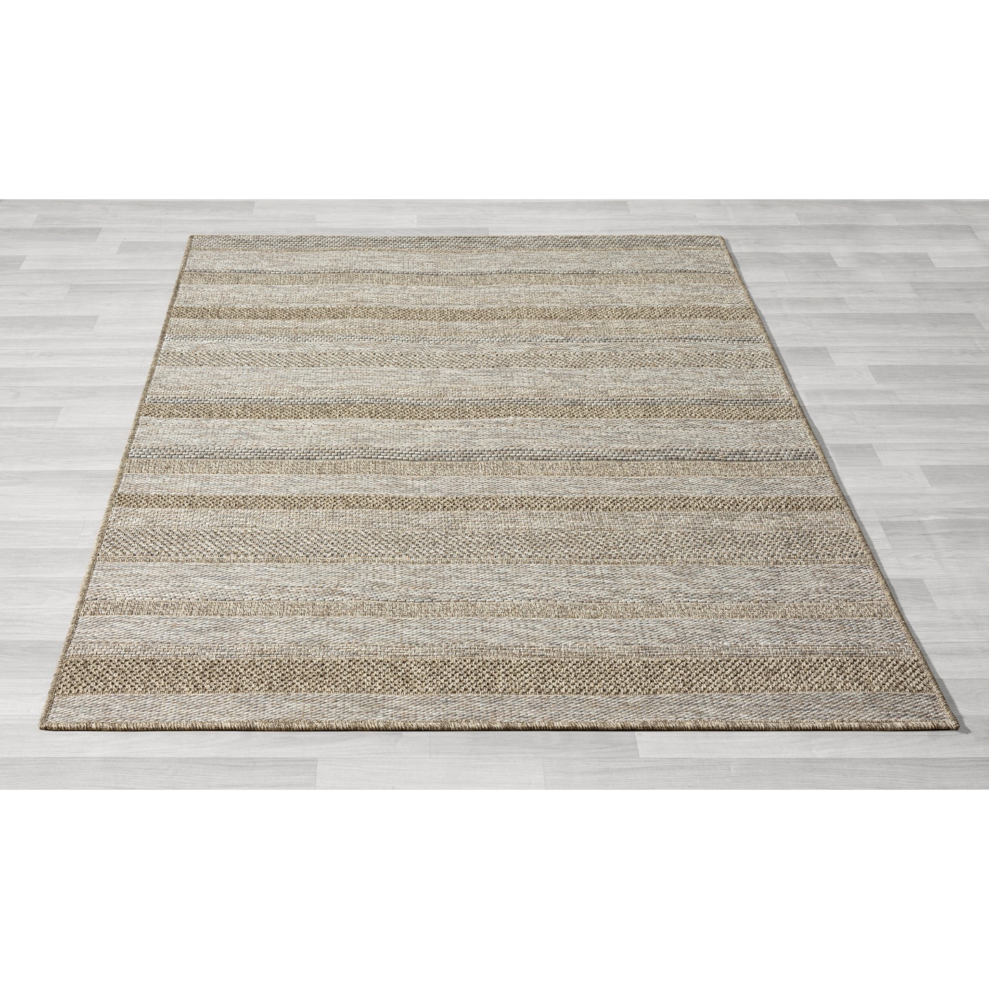 Oslo-82115 Transitional Power-Loomed Tan/Brown Self-Backed Indoor/Outdoor Area Rug - LR Home