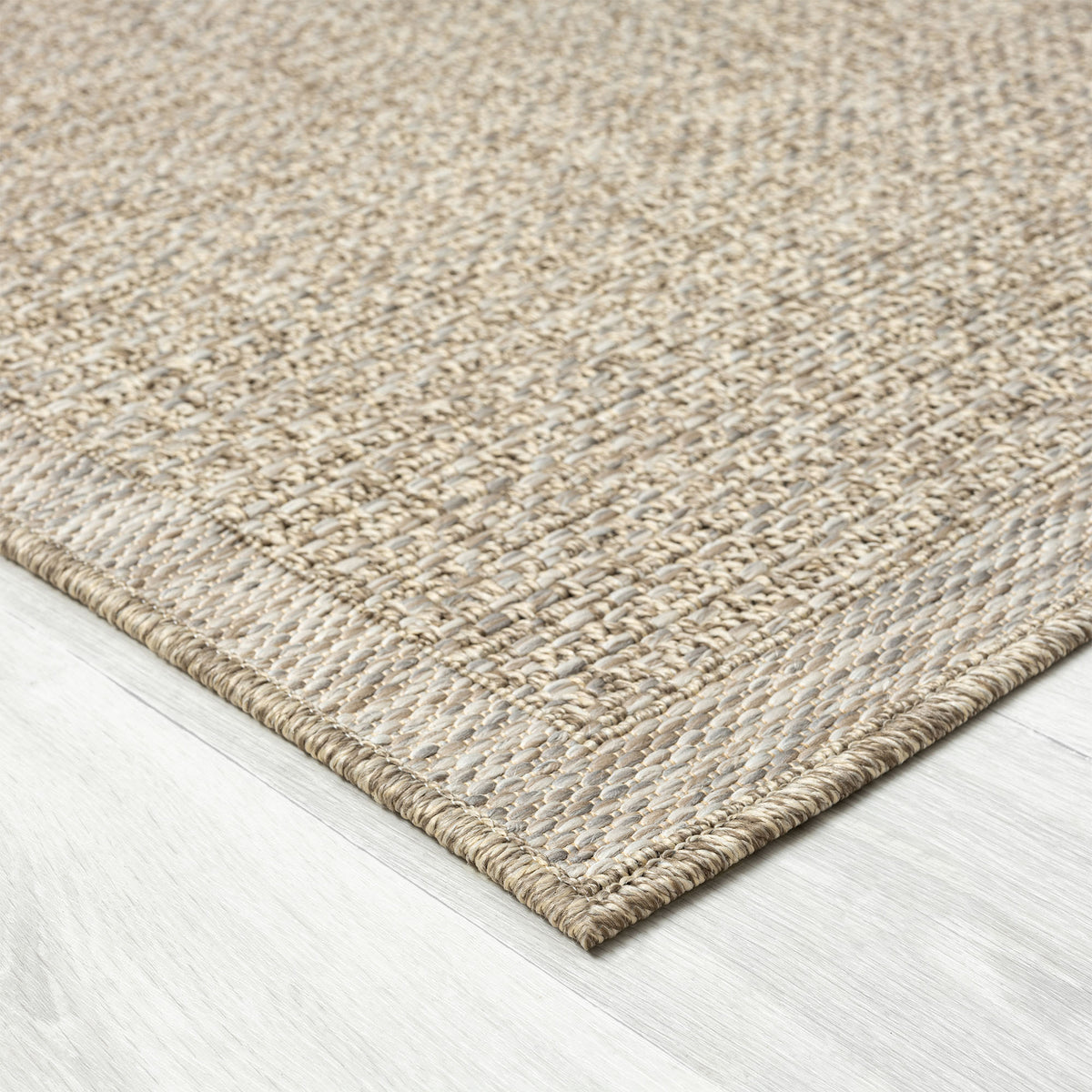 Oslo Modern Solid Brown Indoor Outdoor Area Rug - side angle view