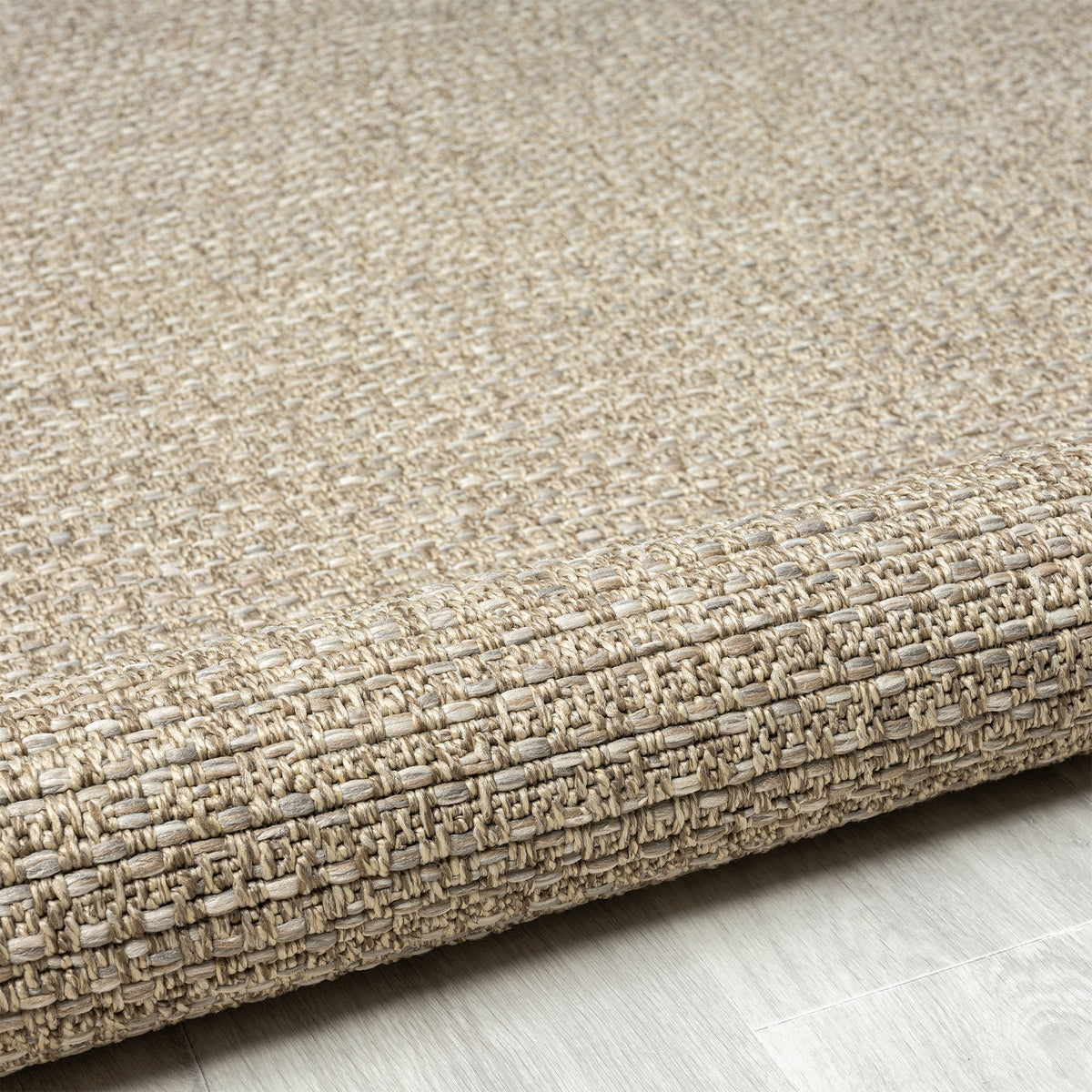 Oslo Modern Solid Brown Indoor Outdoor Area Rug - close-up detail