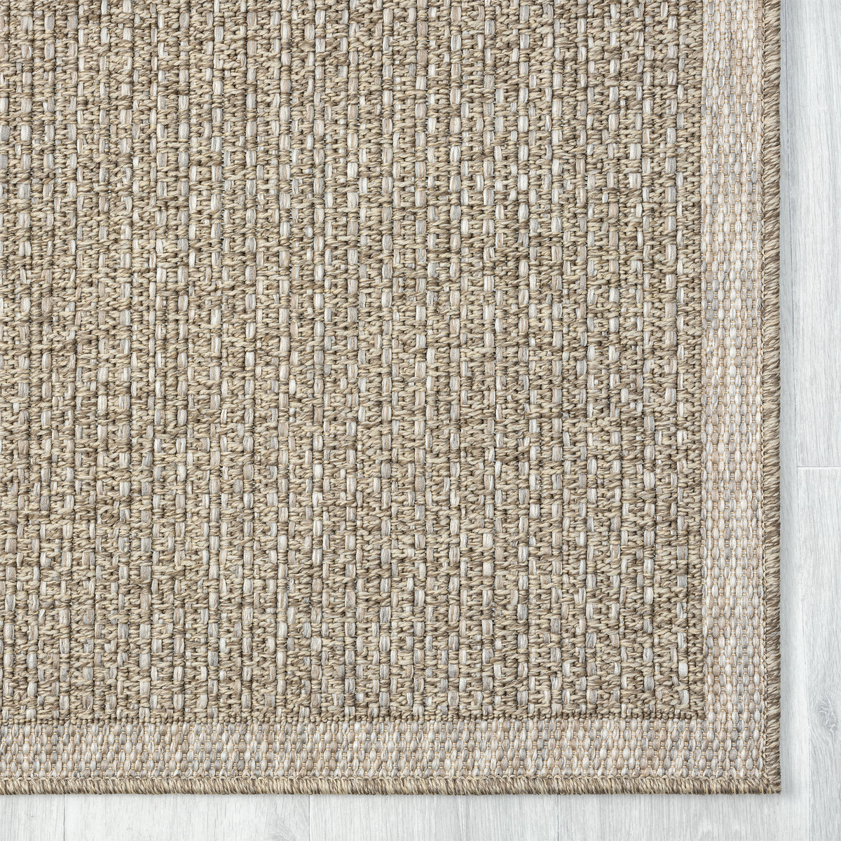 Oslo Modern Solid Brown Indoor Outdoor Area Rug - corner view