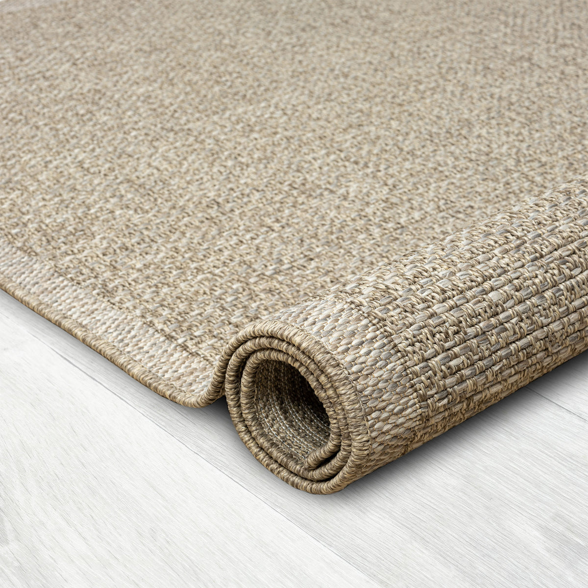 Oslo Modern Solid Brown Indoor Outdoor Area Rug - detail view