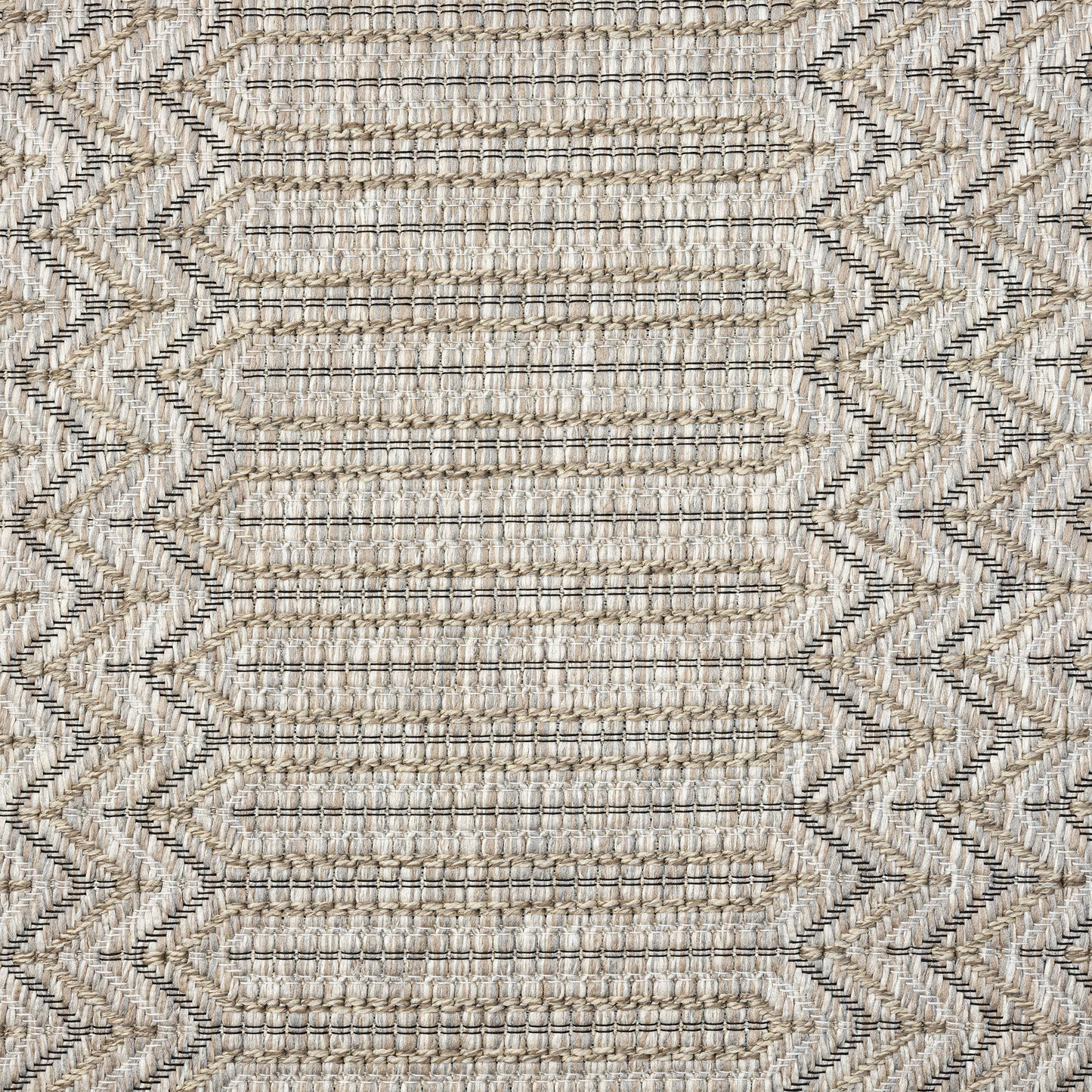 Oslo-82117 Transitional Power-Loomed Tan/Brown Self-Backed Indoor/Outdoor Area Rug - LR Home