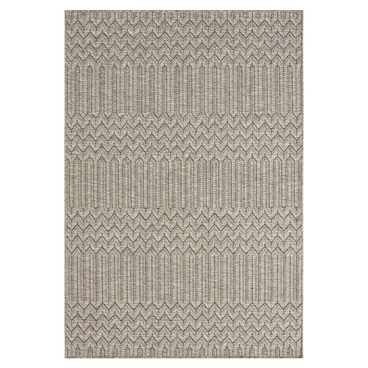 Oslo Modern Chevron Brown Indoor Outdoor Area Rug - Silo view