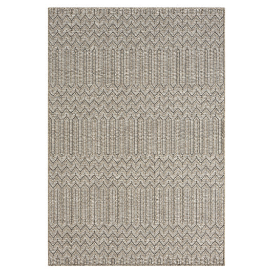 Oslo Modern Chevron Brown Indoor Outdoor Area Rug - Silo view