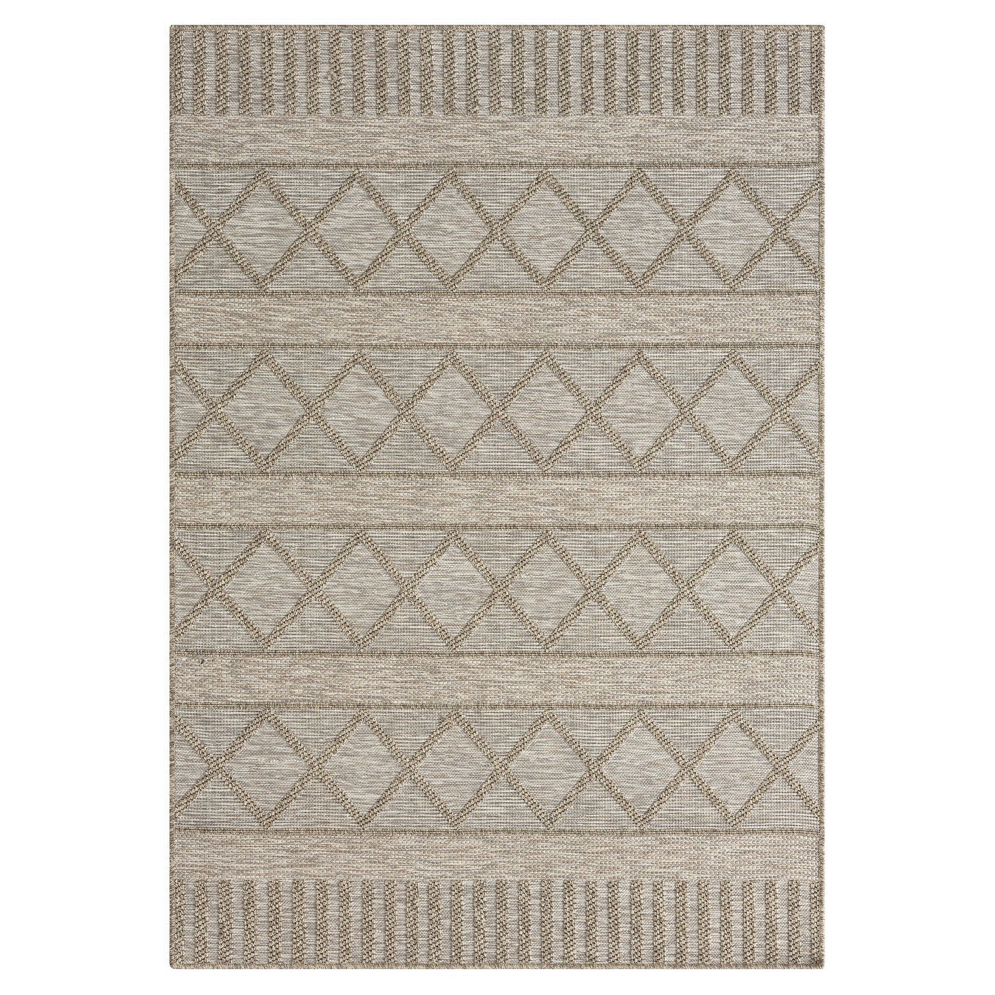 OSLOC-82118 Transitional/Casual Machine Made Tan/Brown Resistant Poly Indoor/Outdoor Area Rugs - LR Home