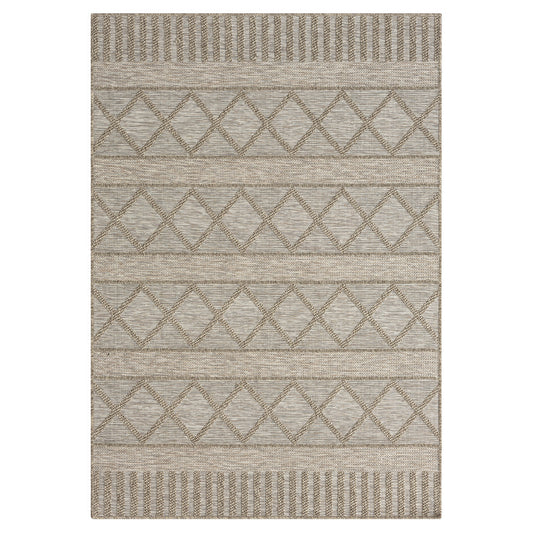 Oslo Contemporary Diamond Brown Indoor Outdoor Area Rug - Silo view