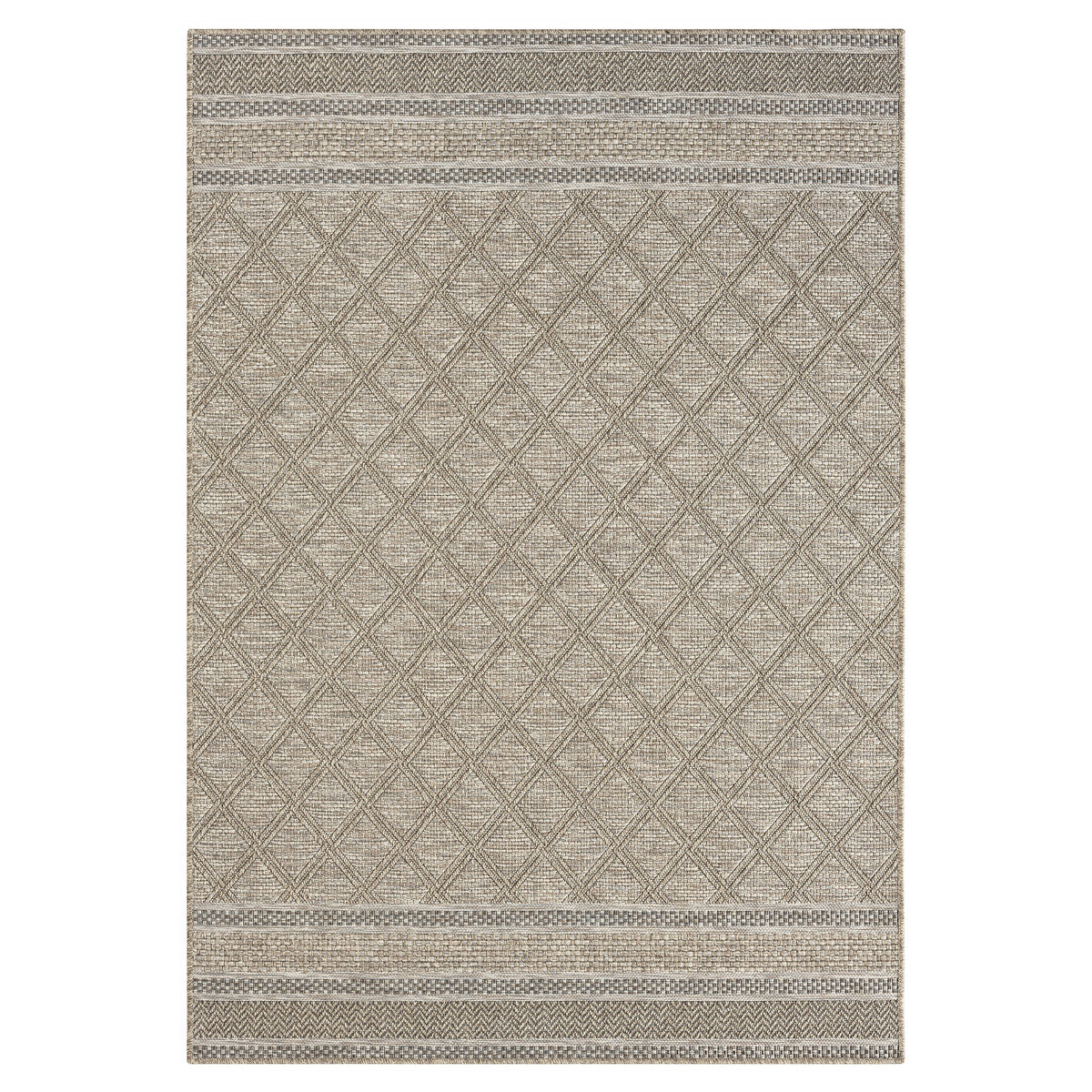 Oslo Contemporary Geometric Brown Indoor Outdoor Area Rug - Silo view