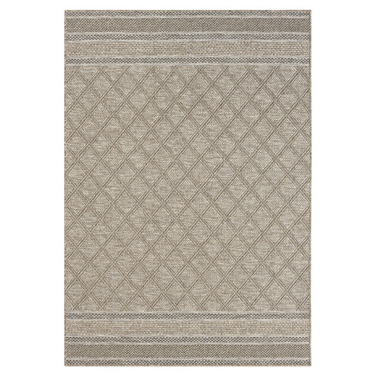 Oslo Contemporary Geometric Brown Indoor Outdoor Area Rug - Silo view