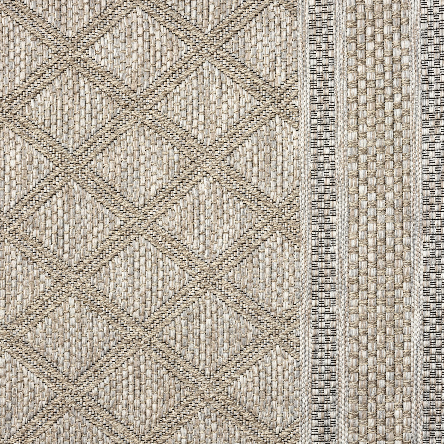 Oslo-82119 Transitional Power-Loomed Tan/Brown Self-Backed Indoor/Outdoor Area Rug - LR Home