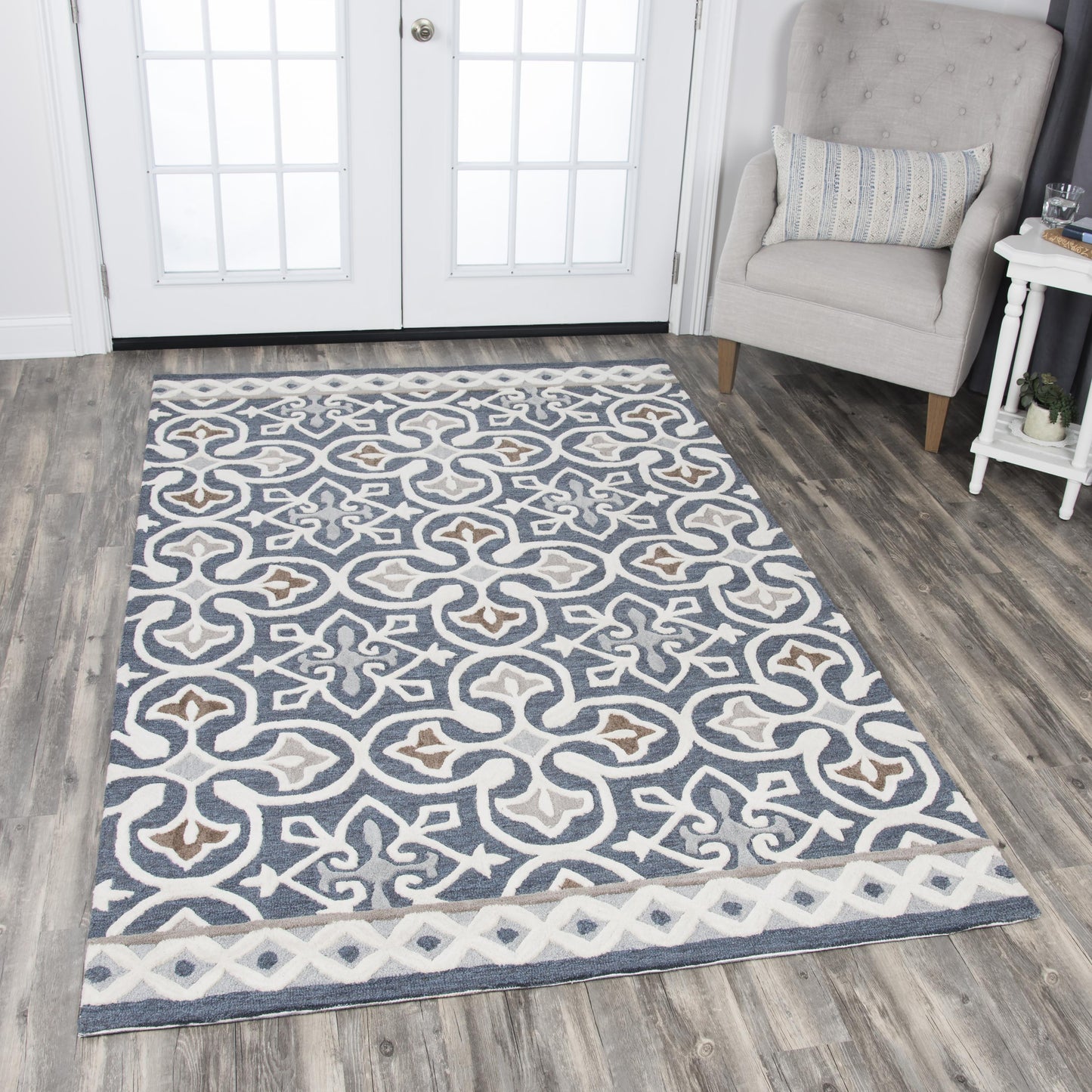 Opulent OU574A Gray/Natural Hand Tufted Rug - Rizzy