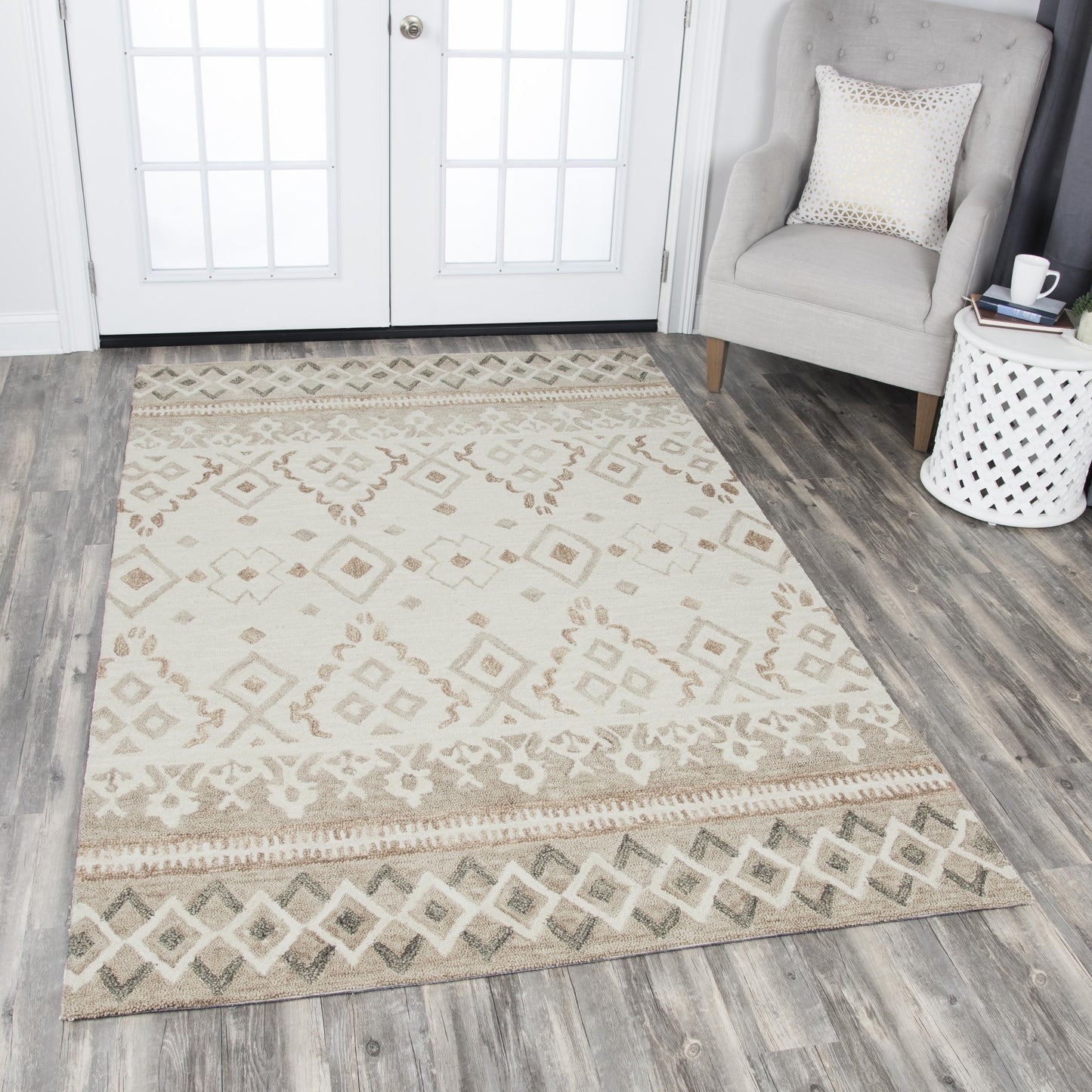 Opulent OU934A Natural/Beige Hand-Tufted Rug - Rizzy