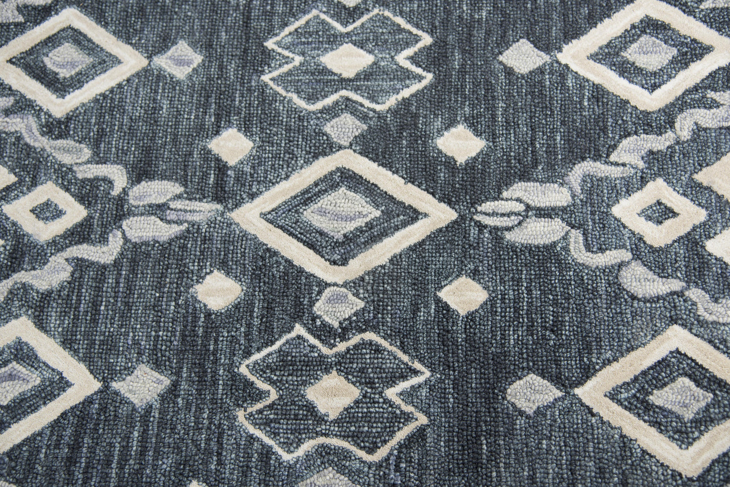 Opulent OU936A Gray/Dk.Blue Hand Tufted Rug - Rizzy