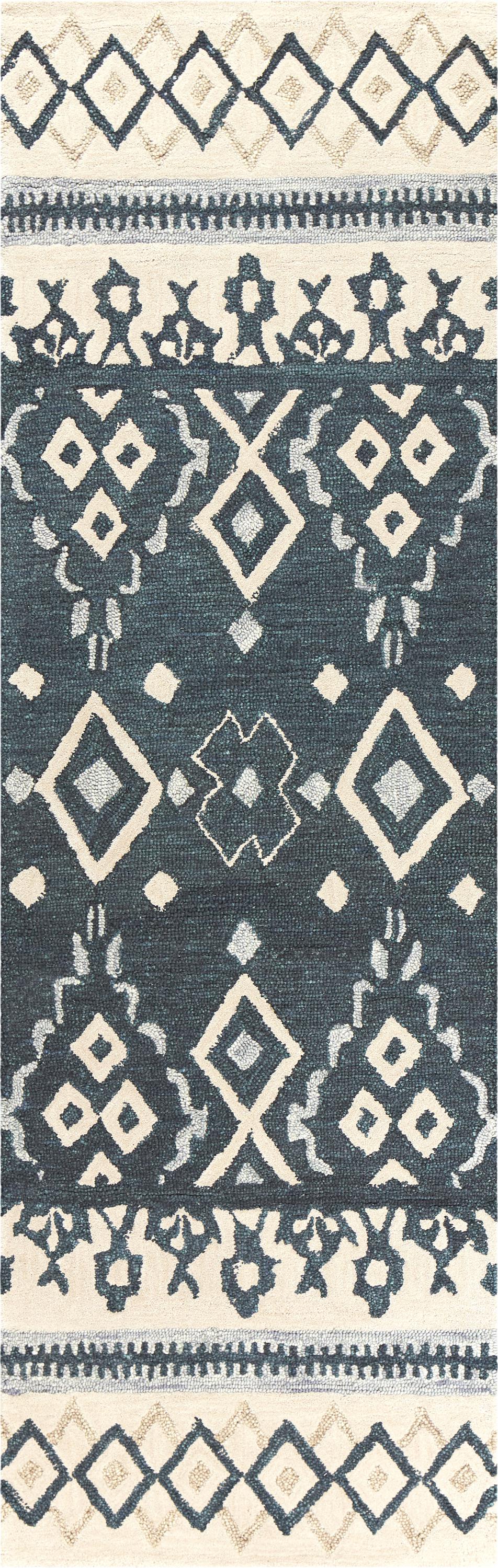 Opulent OU936A Gray/Dk.Blue Hand Tufted Rug - Rizzy