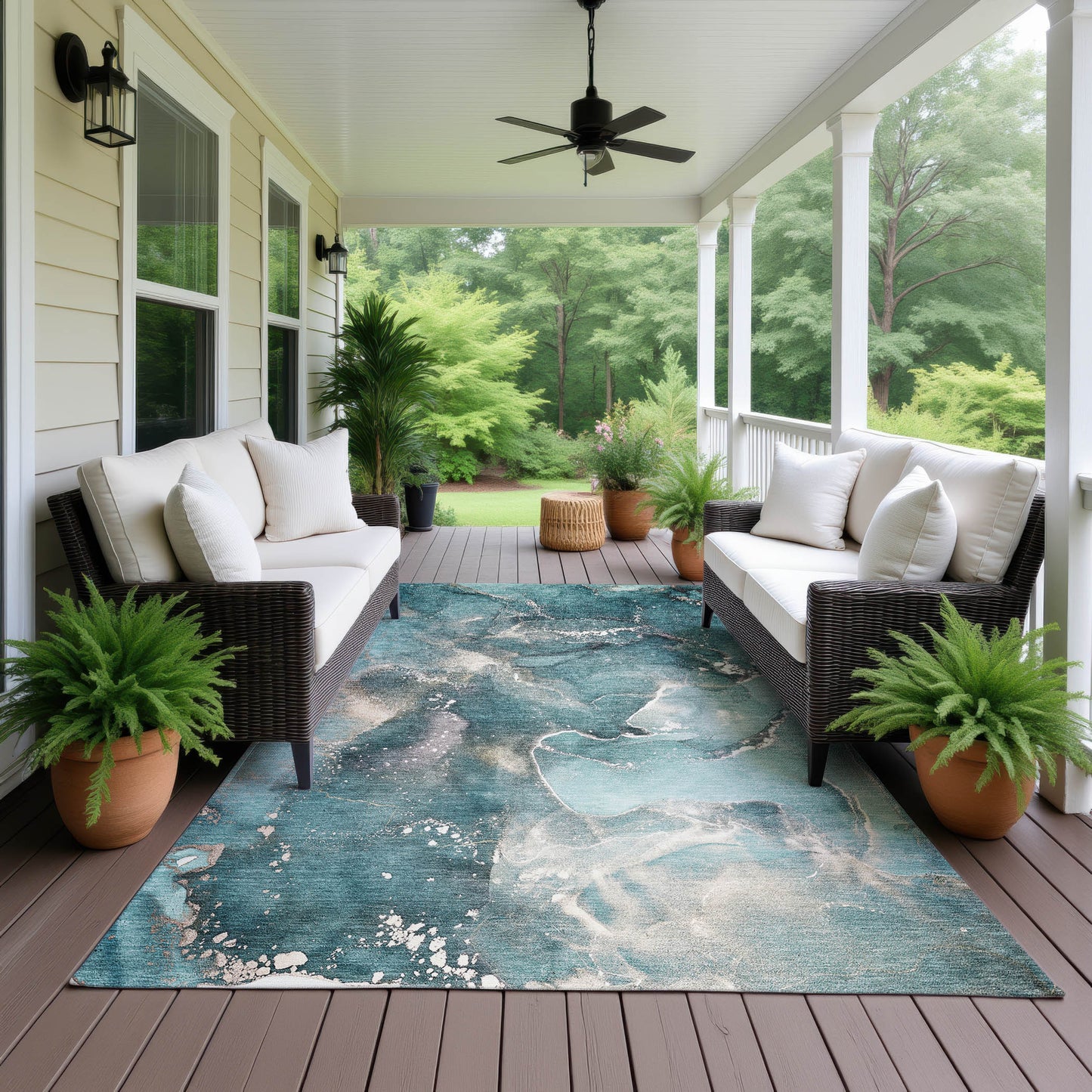 Machine Made Odyssey OY11 Teal - Dalyn Rugs