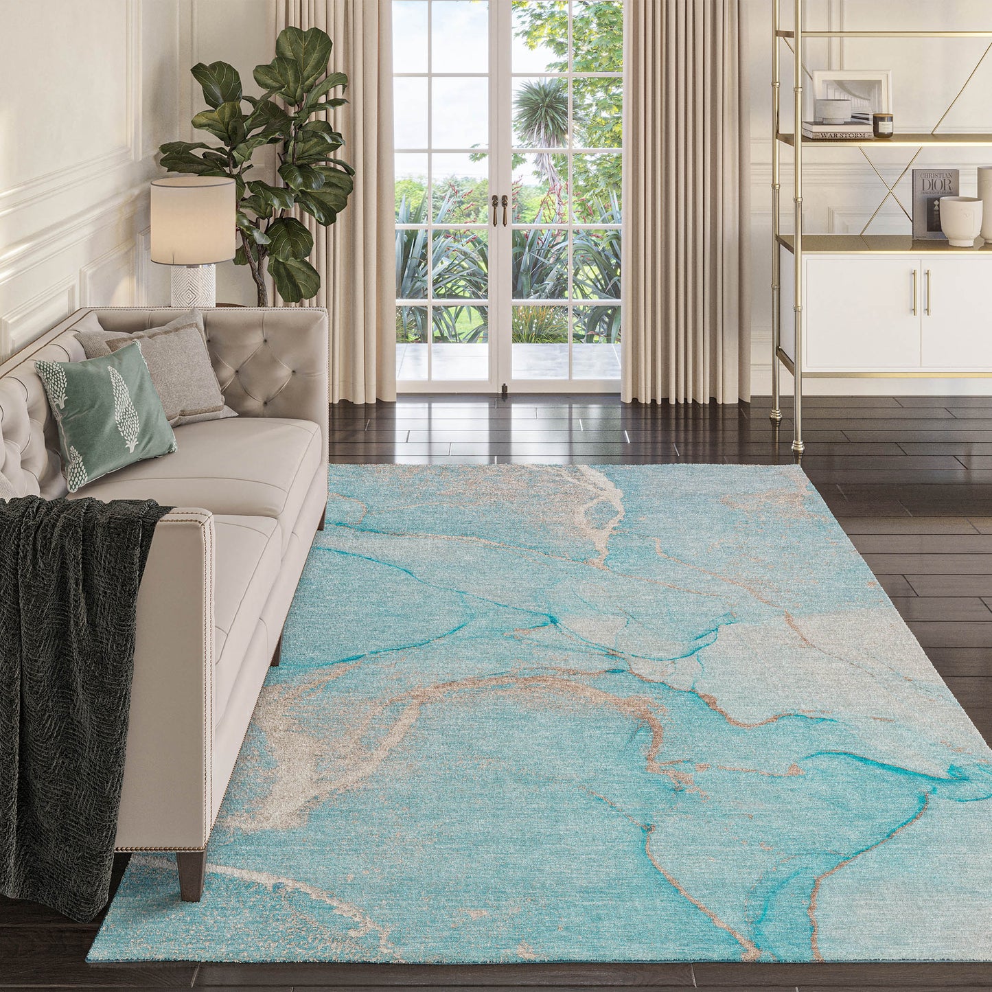 Machine Made Odyssey OY7 Teal - Dalyn Rugs