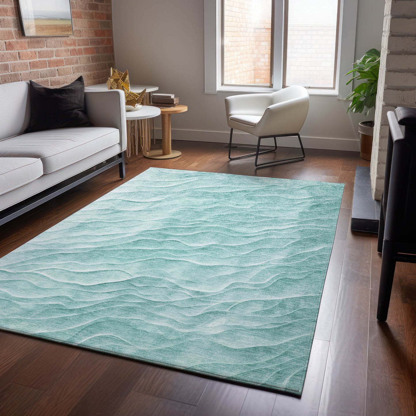 Machine Made Pacifica PA1 Aqua - Dalyn Rugs