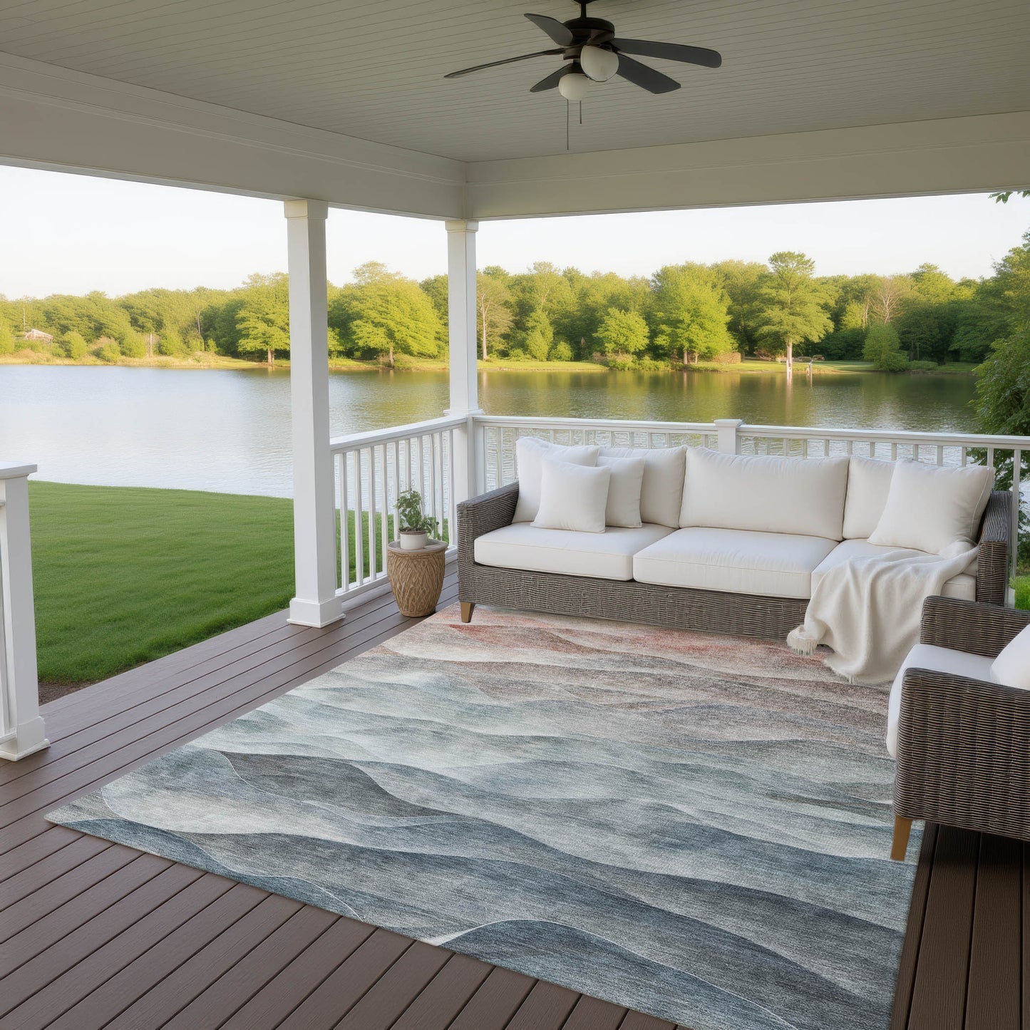 Machine Made Pacifica PA2 Teal - Dalyn Rugs