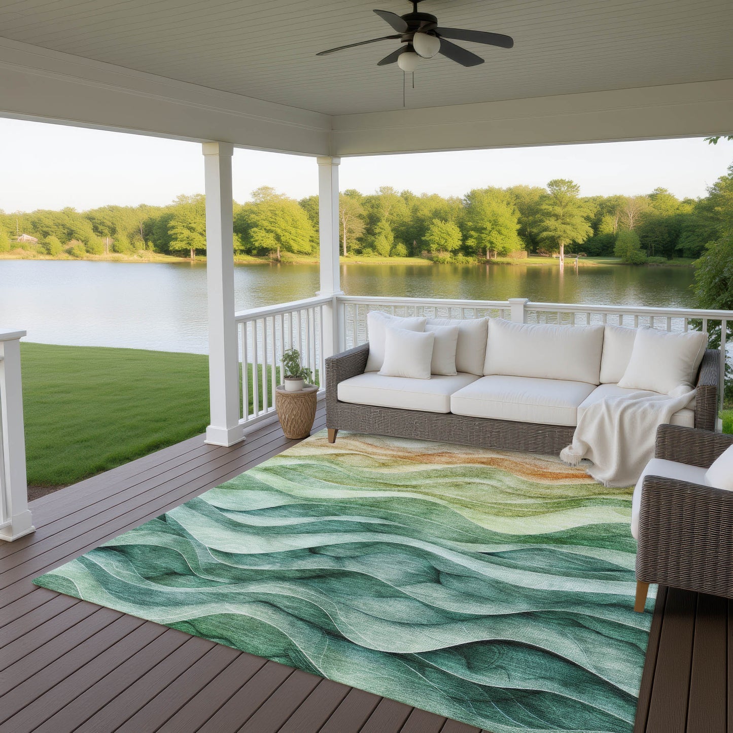 Machine Made Pacifica PA4 Teal - Dalyn Rugs