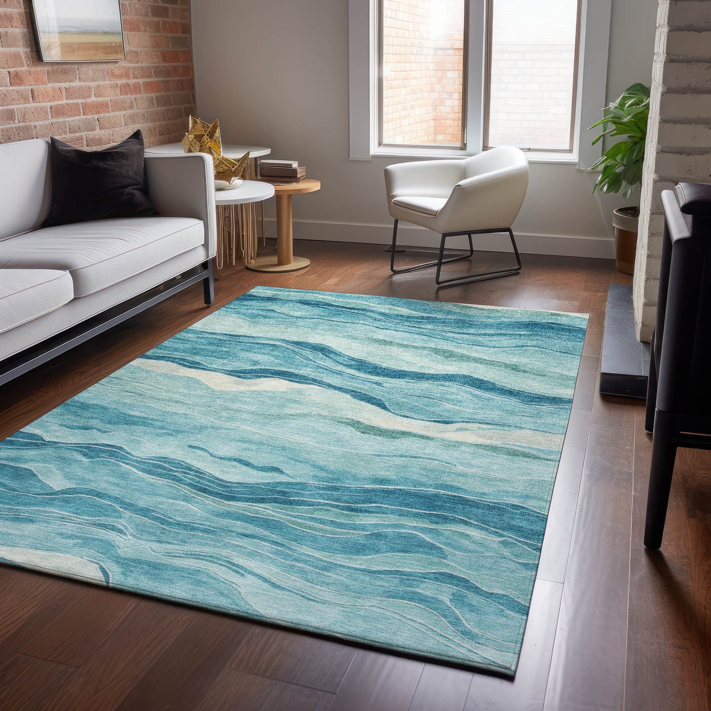 Machine Made Pacifica PA6 Turquoise - Dalyn Rugs