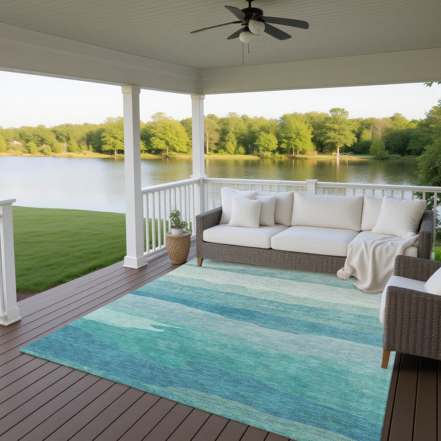 Machine Made Pacifica PA9 Turquoise - Dalyn Rugs