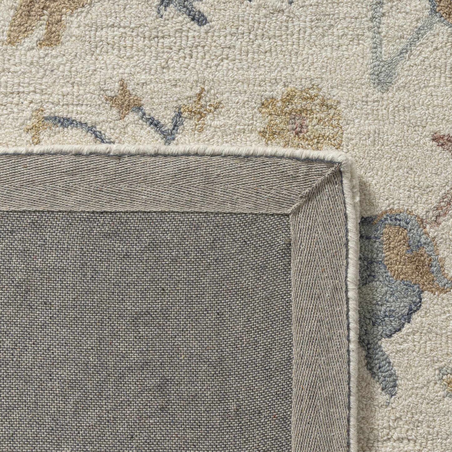 Pallor-82775 Farmhouse Hand-Tufted Ivory/Blue Cotton Indoor Area Rug - LR Home
