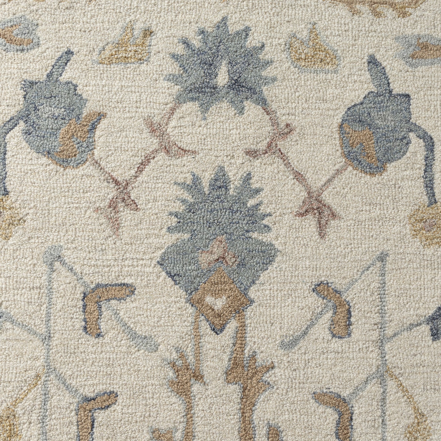 Pallor-82775 Farmhouse Hand-Tufted Ivory/Blue Cotton Indoor Area Rug - LR Home