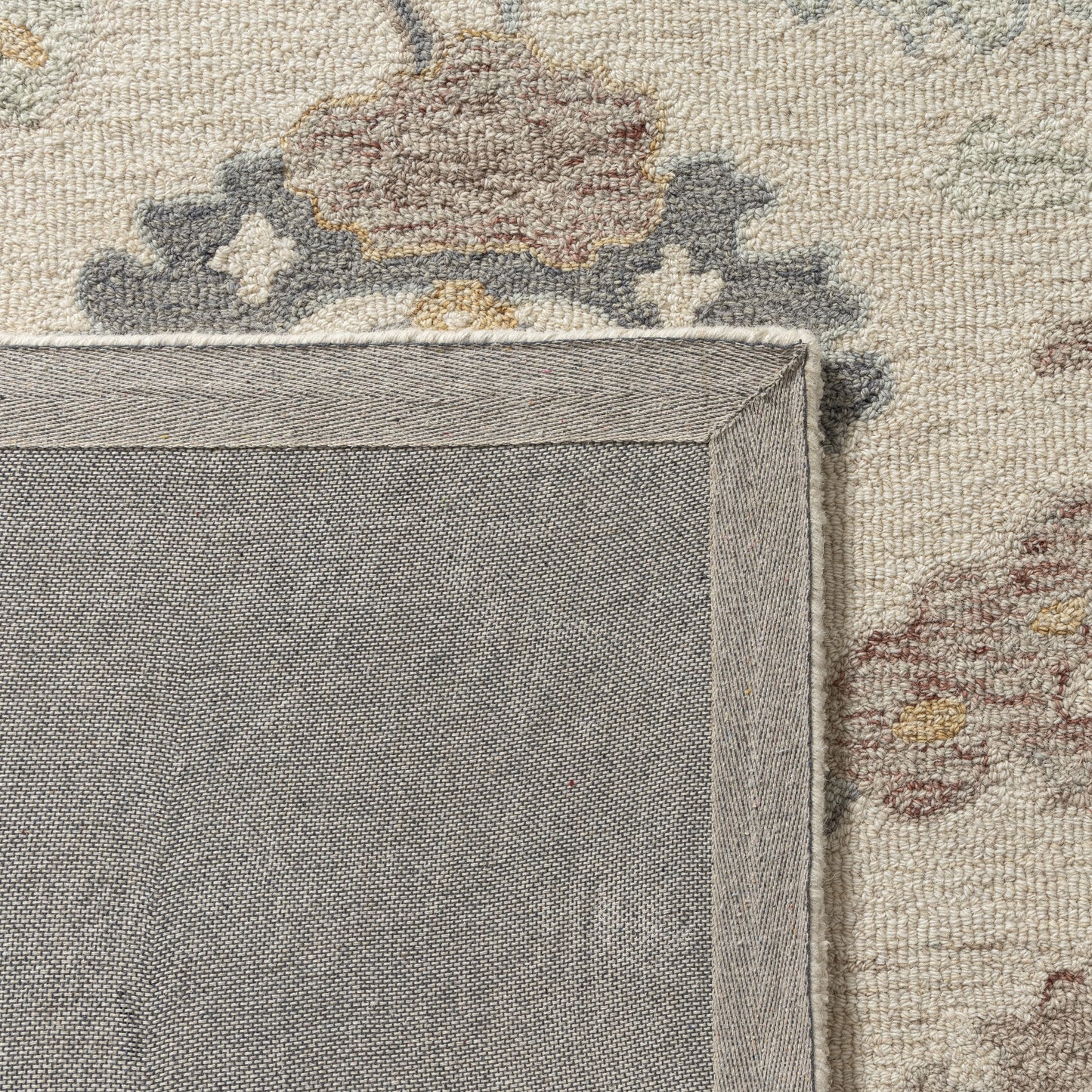 Pallor-82778 Farmhouse Hand-Tufted Cream/Gray Cotton Indoor Area Rug - LR Home