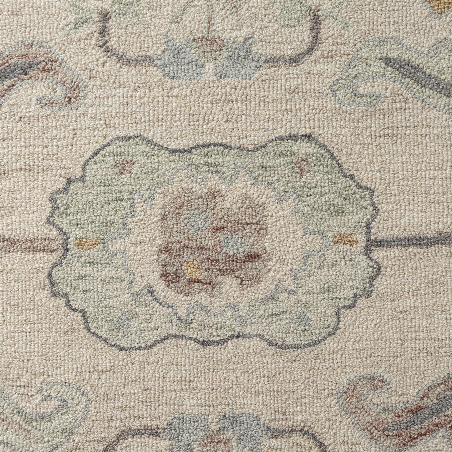 Pallor-82778 Farmhouse Hand-Tufted Cream/Gray Cotton Indoor Area Rug - LR Home