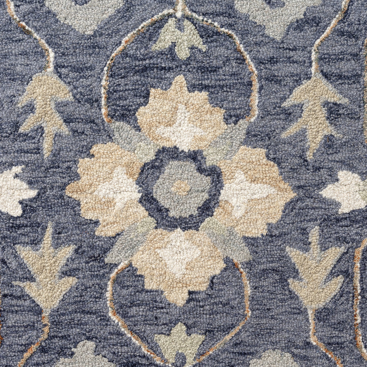 Pallor-82791 Farmhouse Hand-Tufted Blue/Beige Cotton Indoor Area Rug - LR Home