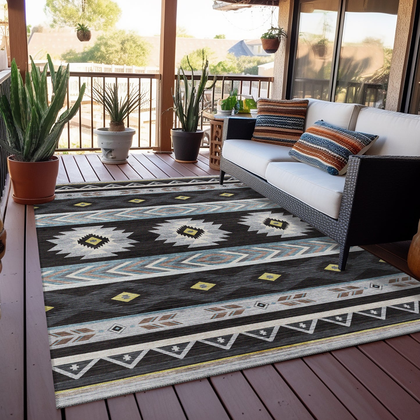 Machine Made Phoenix PH3 Black - Dalyn Rugs