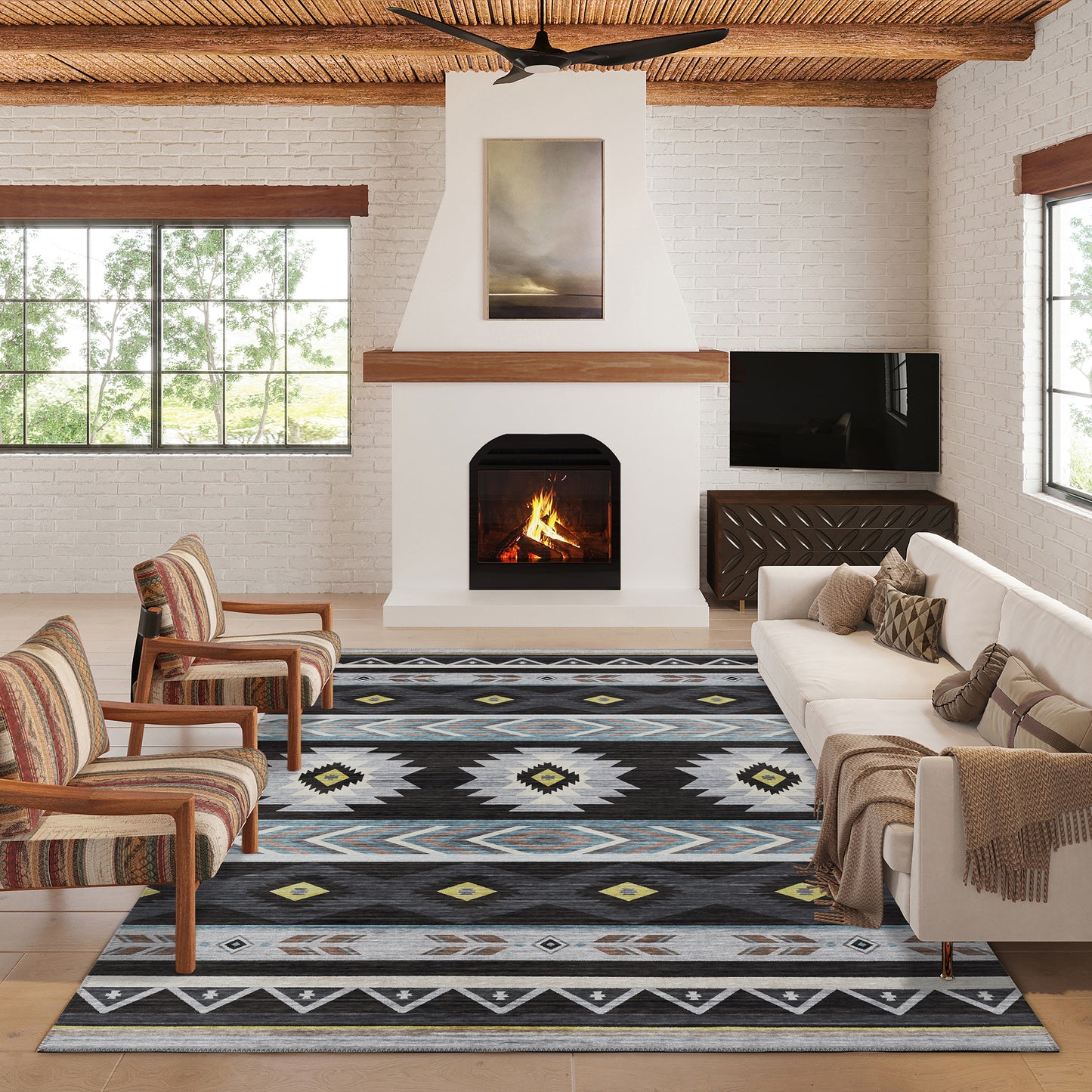 Machine Made Phoenix PH3 Black - Dalyn Rugs