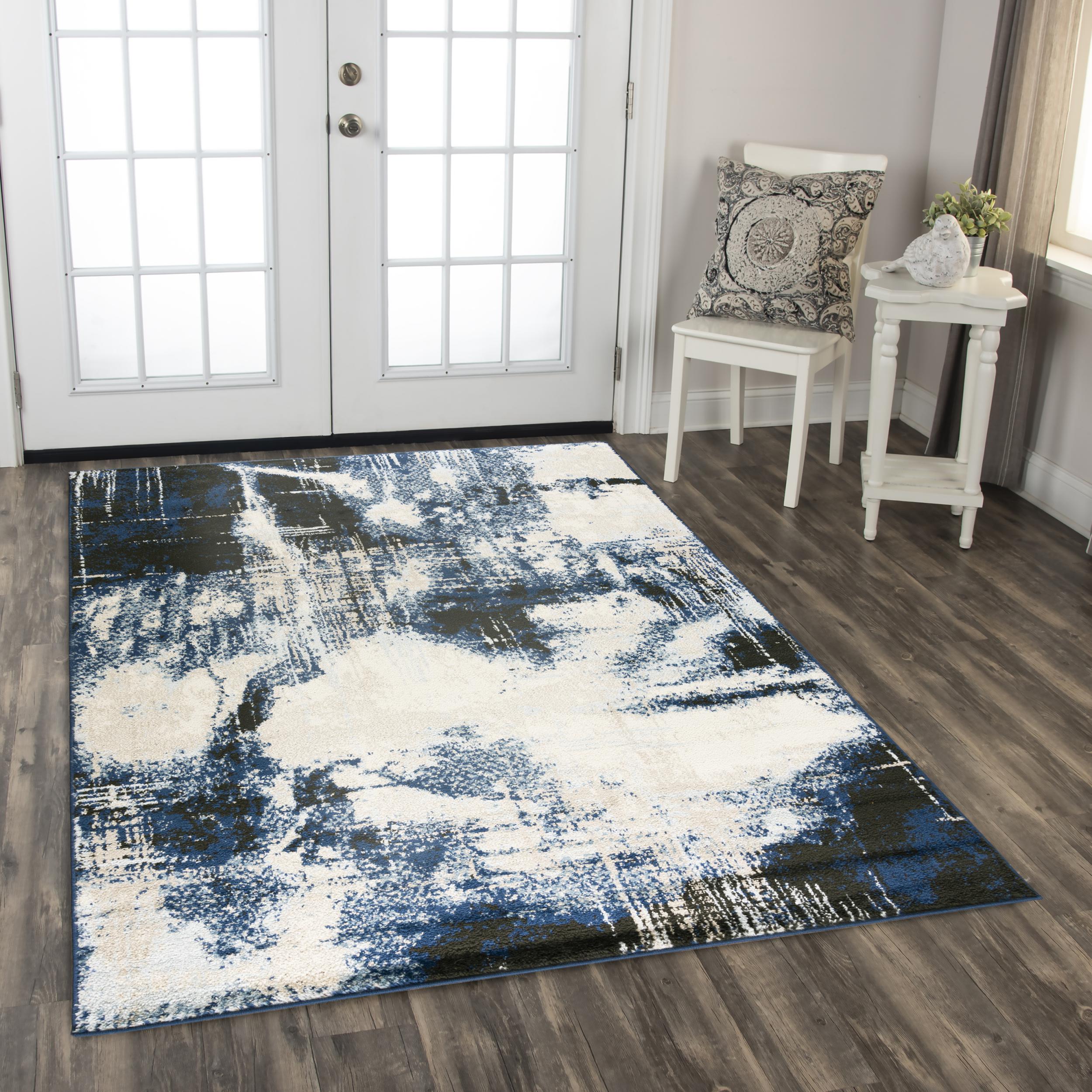 Palace PLC851 Blue Power Loomed Rug - Rizzy – Rug Gallery Outlet