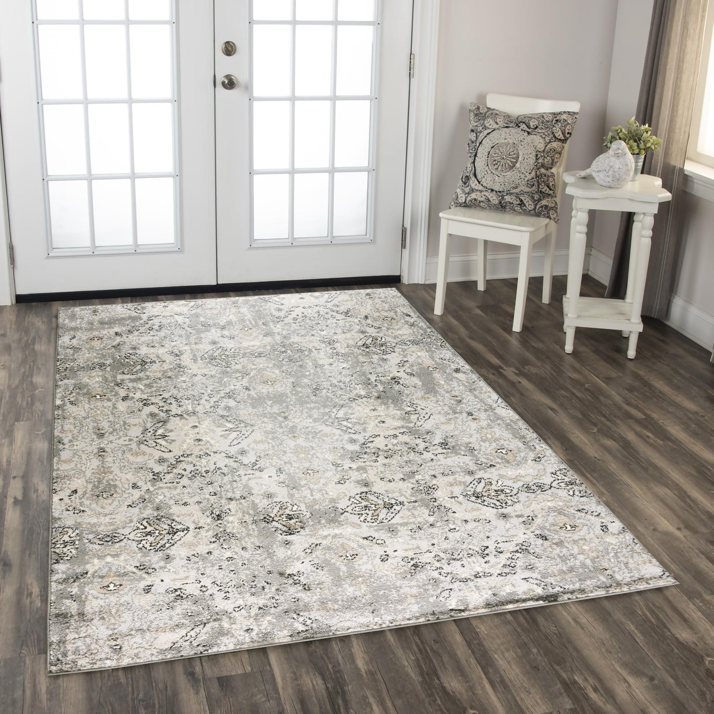 Palace PLC859 D. Gray Machine-Made Rug - Rizzy