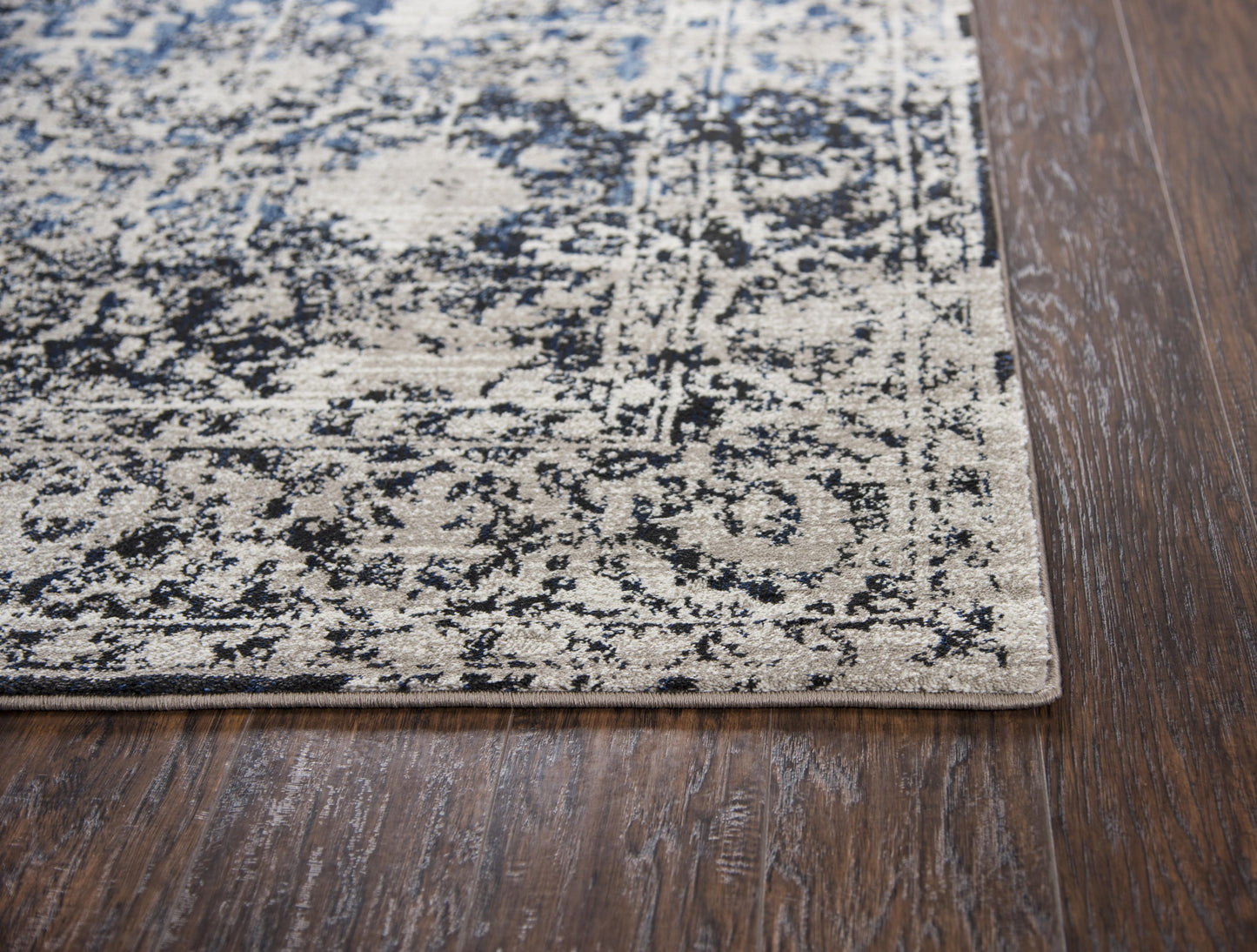 Panache PN6956 Taupe/Blue Machine-Made Rug - Rizzy