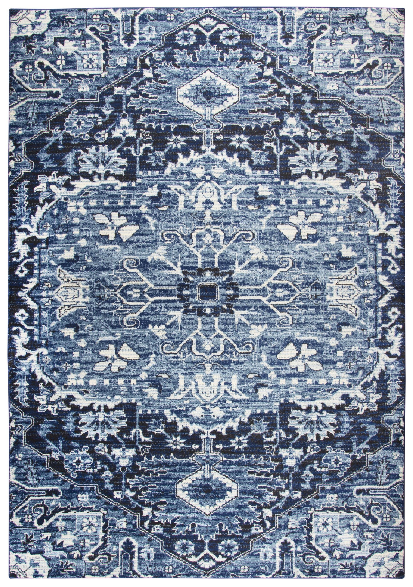 Panache PN6962 Blue/Ivory Machine-Made Rug - Rizzy