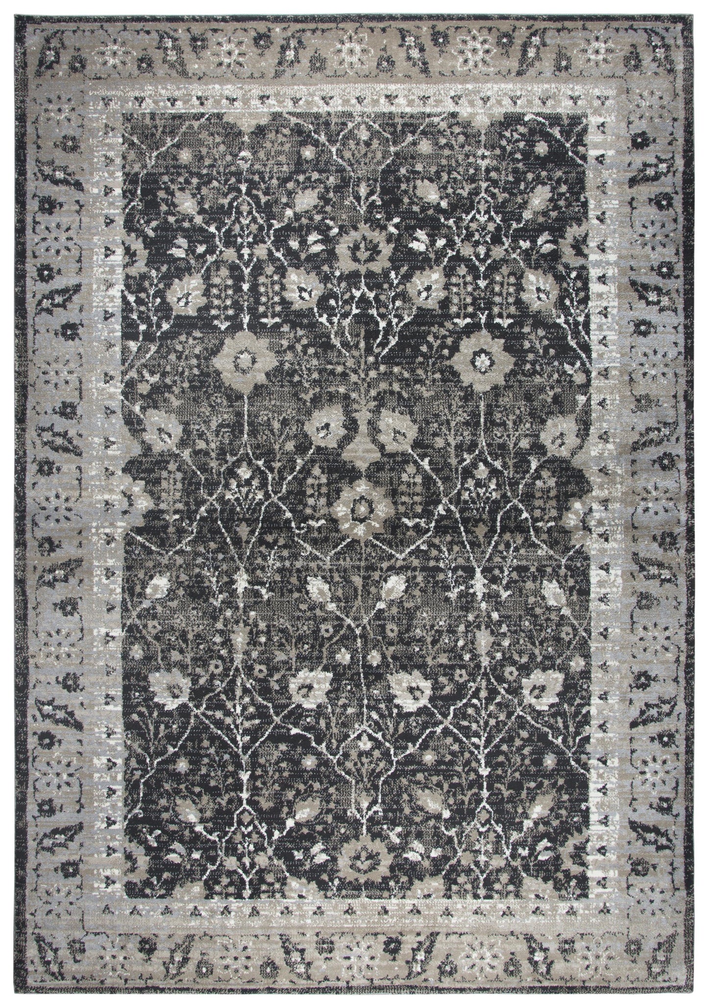 Panache PN6966 Black/Taupe Machine-Made Rug - Rizzy