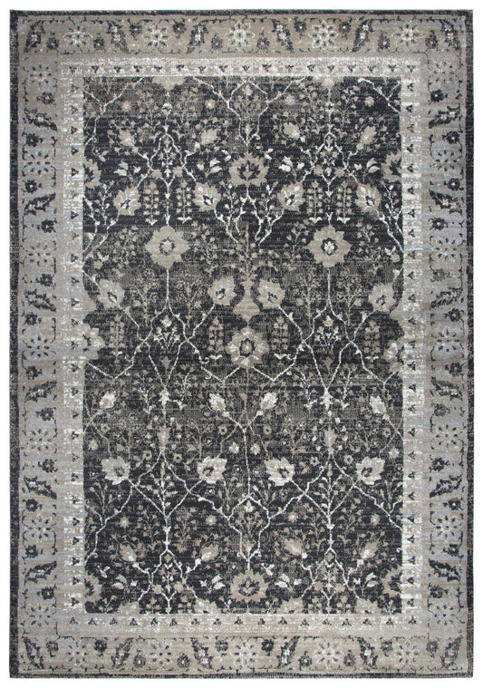 Panache PN6966 Black/Taupe Machine-Made Rug - Rizzy