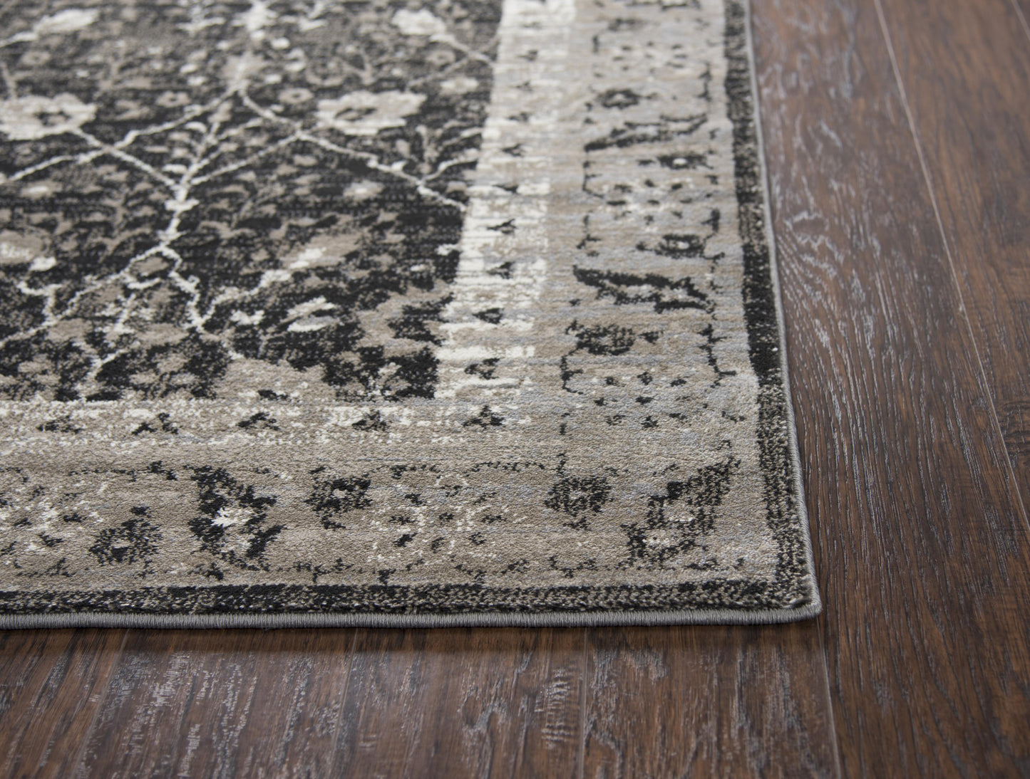 Panache PN6966 Black/Taupe Machine-Made Rug - Rizzy