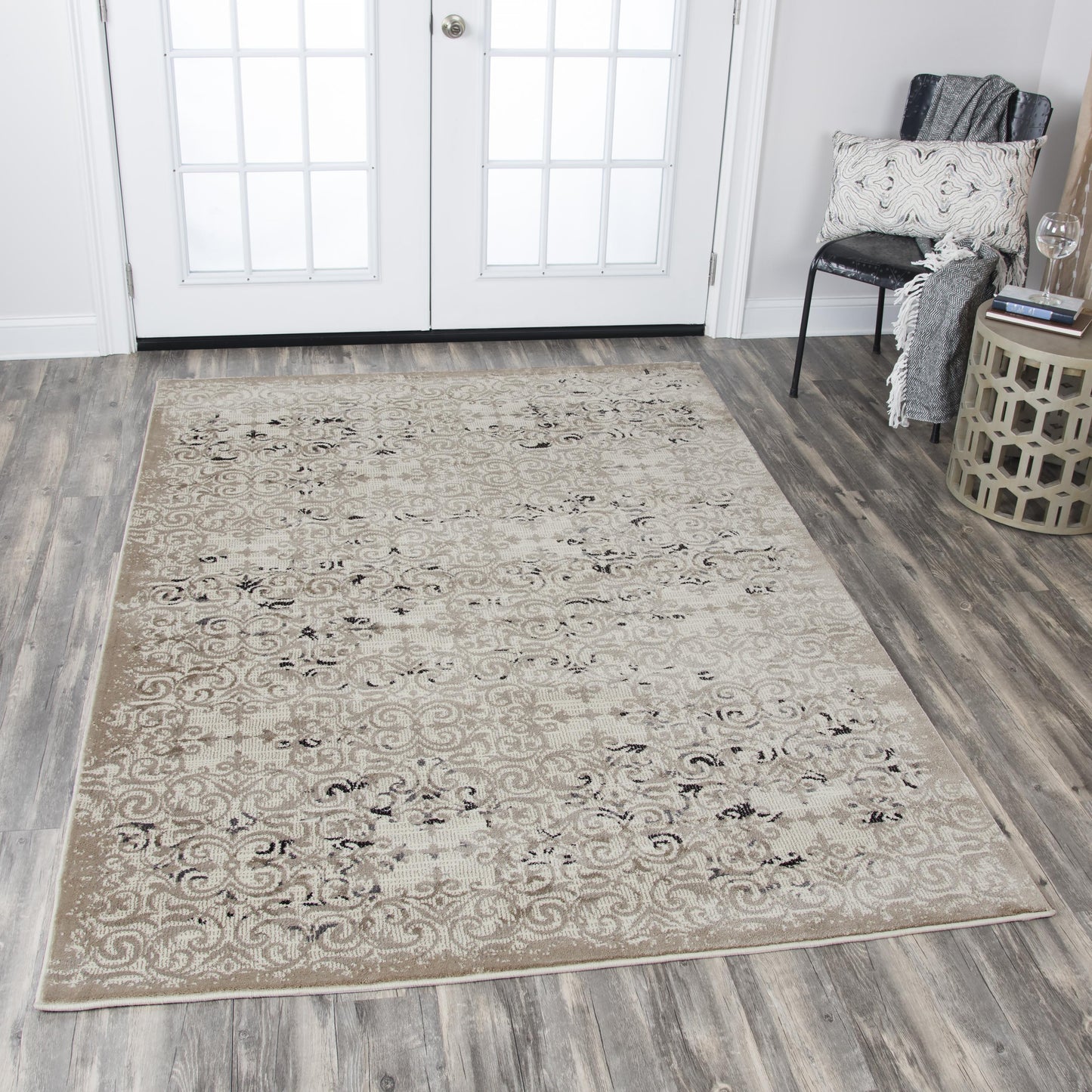 Panache PN6970 Beige/Taupe Machine-Made Rug - Rizzy