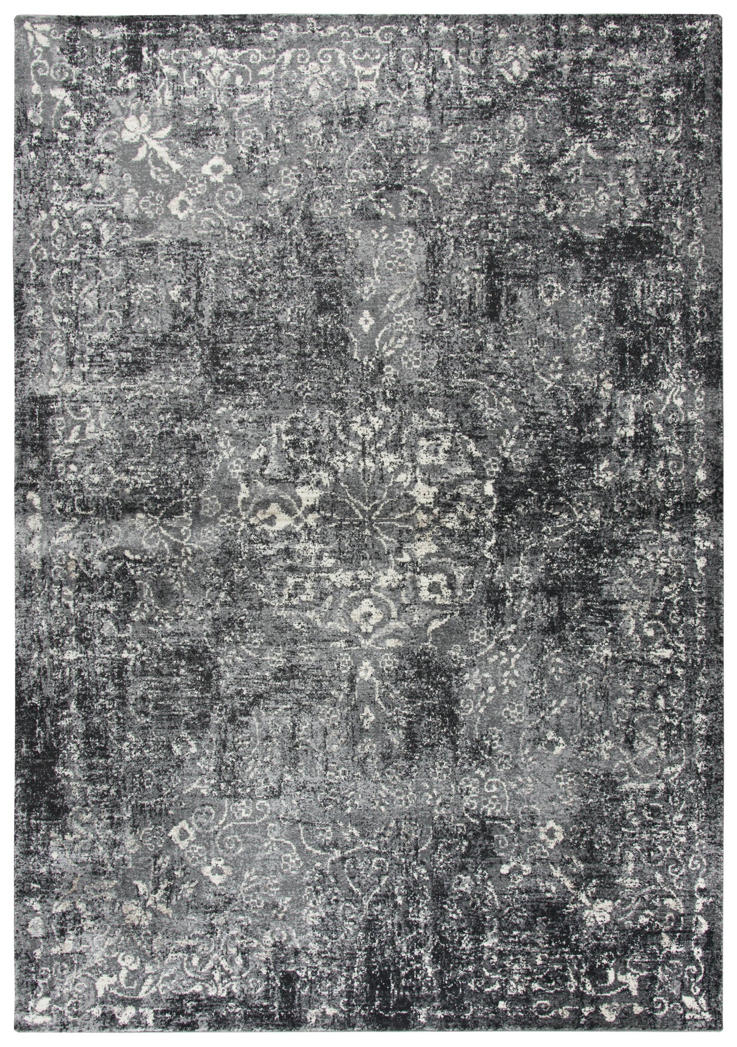 Panache PN6971 Gray/Black Machine-Made Rug - Rizzy