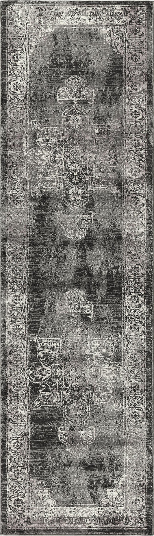 Panache PN6972 Gray/Black Machine-Made Rug - Rizzy