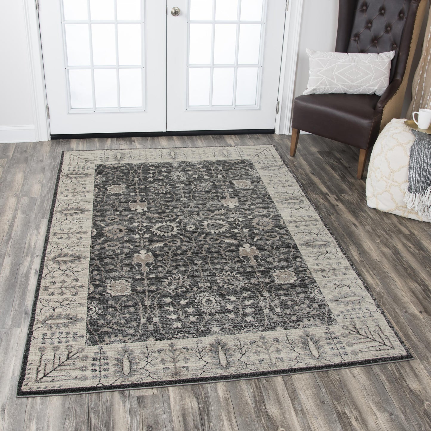 Panache PN6975 Gray/Taupe Machine-Made Rug - Rizzy