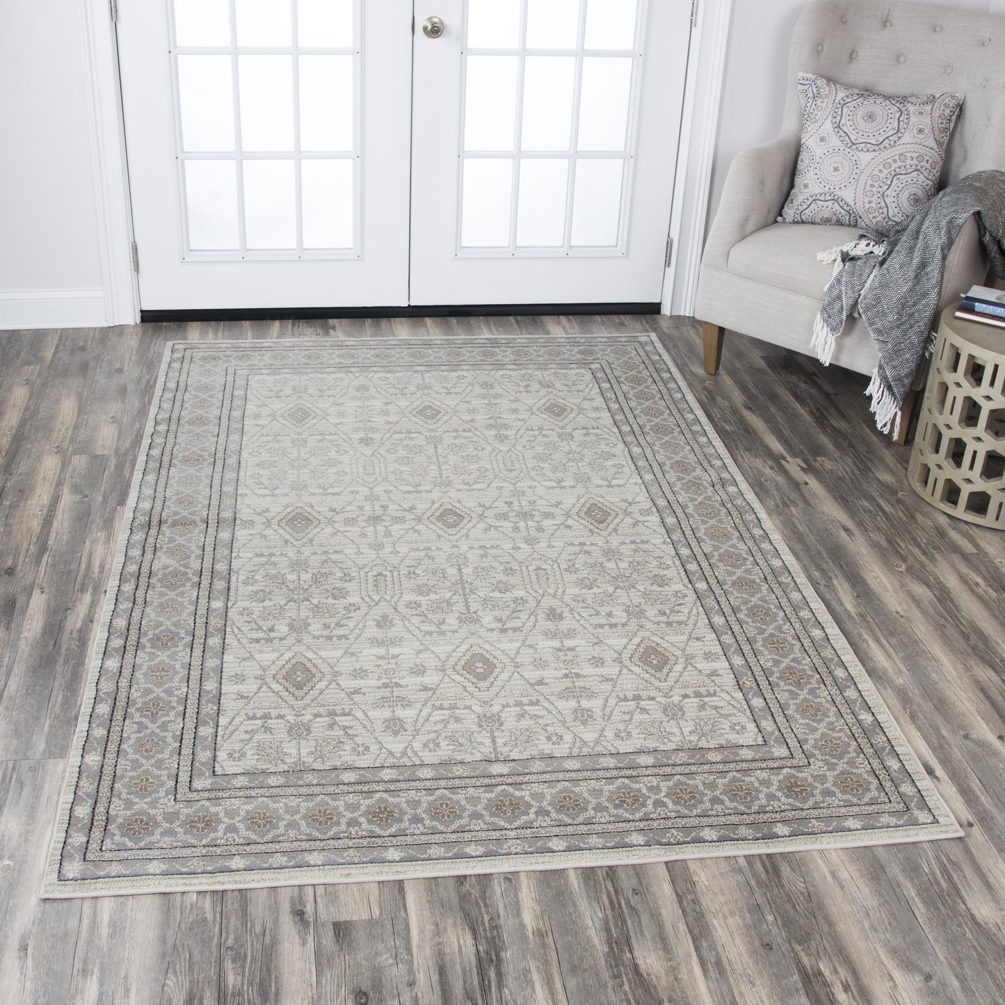 Panache PN6976 Beige/Taupe Machine-Made Rug - Rizzy