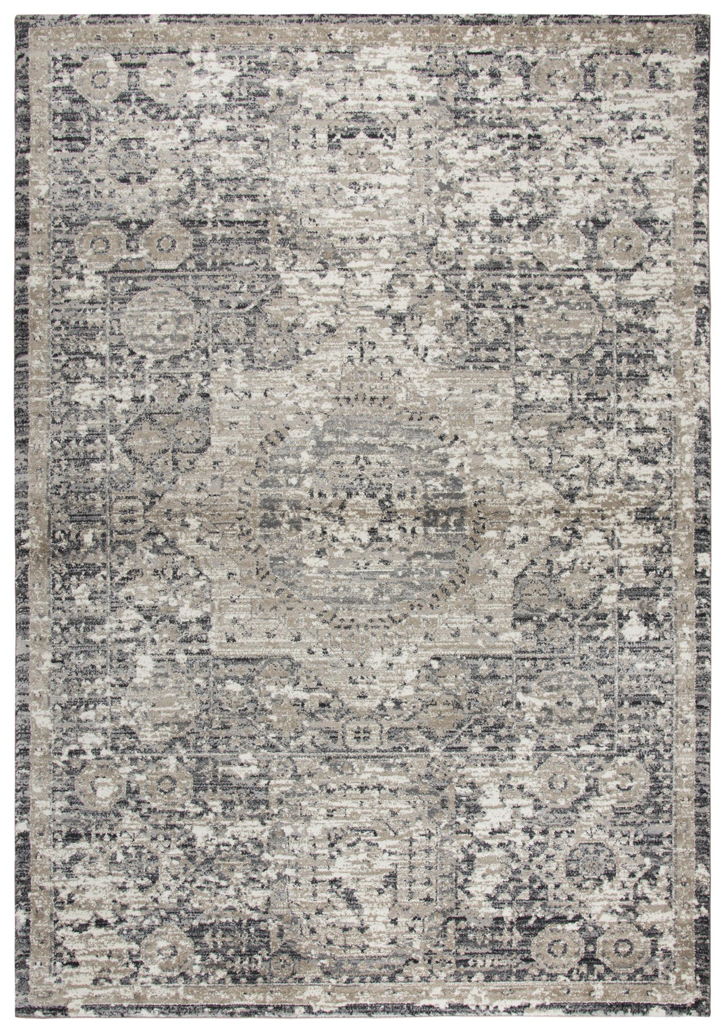 Panache PN6977 Gray/Natural Machine-Made Rug - Rizzy